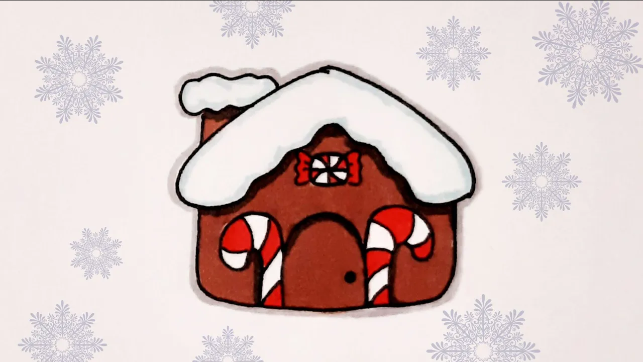 Пряничный ДОМИК зимние рисунки для срисовки смотреть онлайн