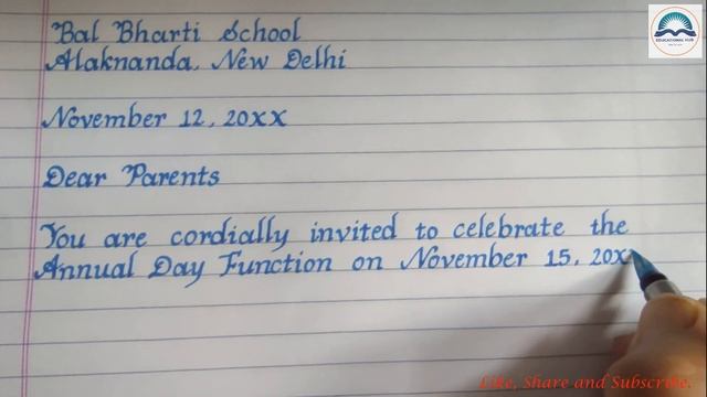 Letter of invitation to parents on Annual Day function || Formal English Letter || Educational Hub смотреть онлайн