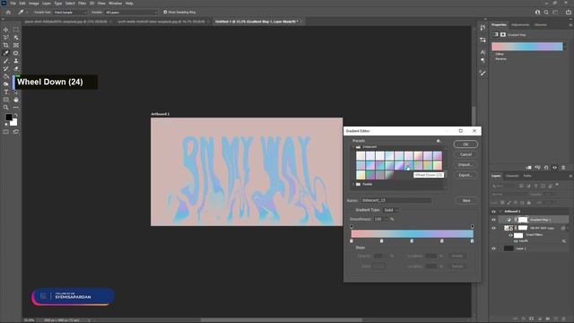 Simple Melt Text On My Way - Tutorial Photoshop CC 2022 смотреть онлайн