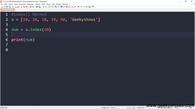 index Method in Python (Hindi) смотреть онлайн