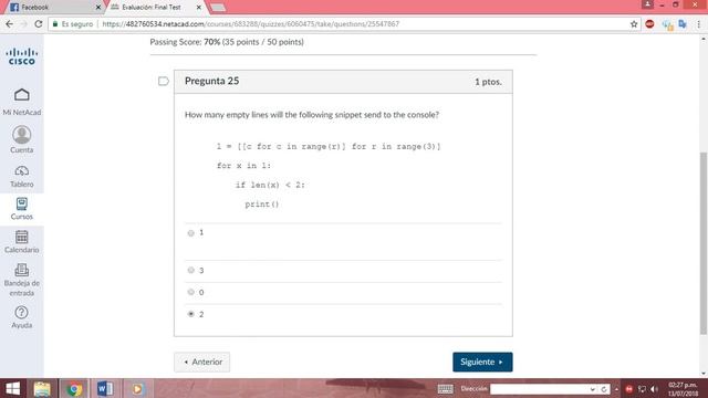Examen: Final Test *Programación Python* Resuelto Cisco. смотреть онлайн