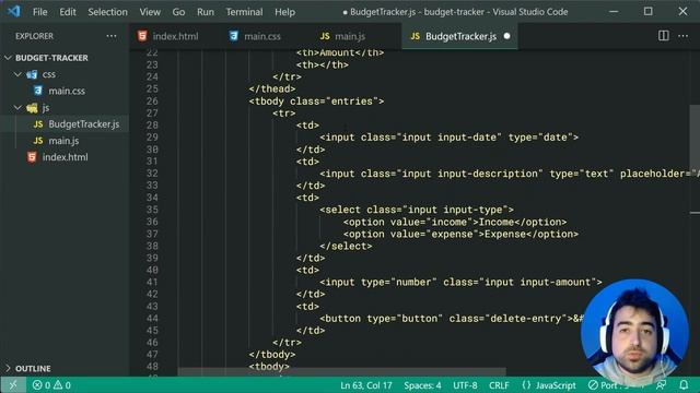 Build a BUDGET TRACKER with JavaScript & Local Storage (No Frameworks) смотреть онлайн