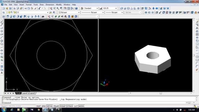 How to make Nut in autocad 2004 смотреть онлайн