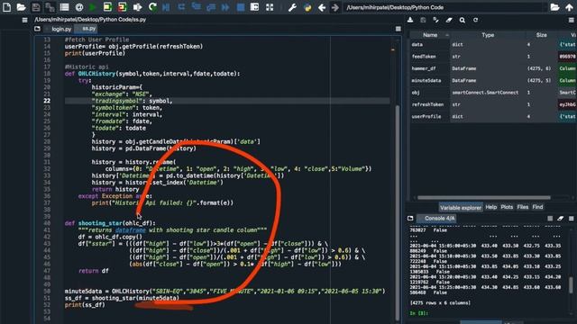 Shooting Star Candle Implementation in Python смотреть онлайн