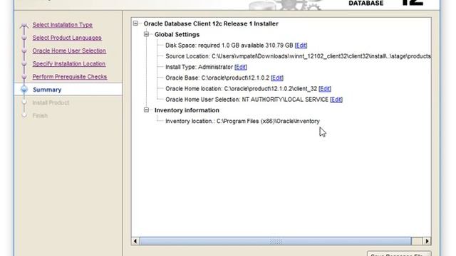Oracle 12c client installation смотреть онлайн