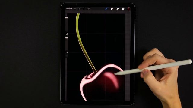 Рисуем вишню в Procreate | Уроки рисования на iPad для начинающих смотреть онлайн