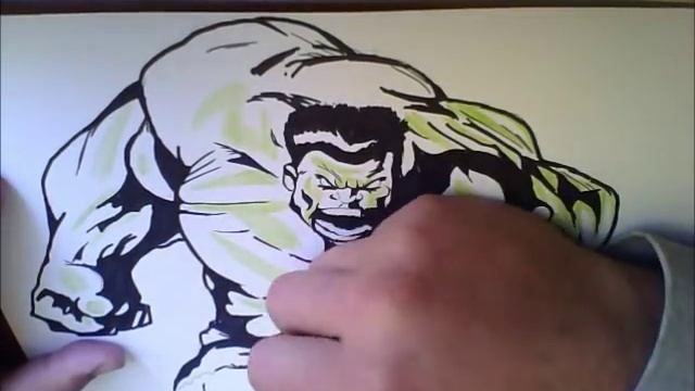 how to draw a "Hulk" ! как нарисовать "Халка" из комиксов! 如何繪製一個“綠巨人”漫畫書！ смотреть онлайн