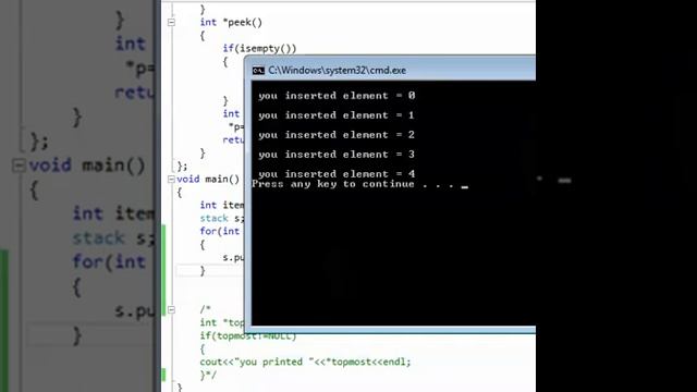 using for loop to enter elements to the stack смотреть онлайн