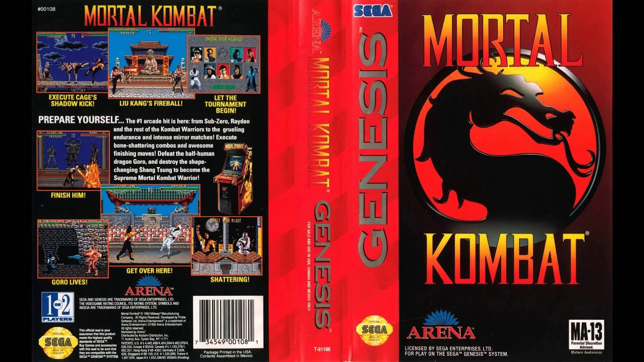 Sega Mega Drive 2 (Smd) 16-bit Mortal Kombat 1 Long Play