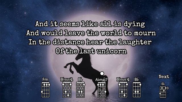 The Last Unicorn - America | BARITONE Ukulele Play Along смотреть онлайн