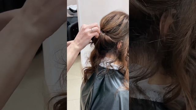 Низкий пучок.Прическа на средние волосы❤️СПб смотреть онлайн