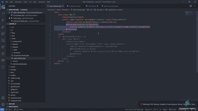 Tutorial Laravel || Dynamic Select With Laravel Livewire смотреть онлайн