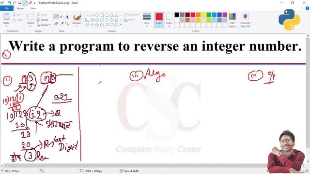 Reverse Number program in python | नंबर को पलटे | Logic & Algorithm | In Hindi | CSC IT Class смотреть онлайн