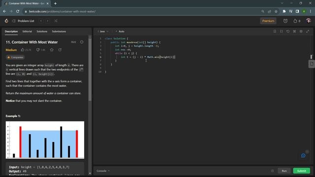 11. Container With Most Water || Leetcode || Java || TechCoder A.V смотреть онлайн