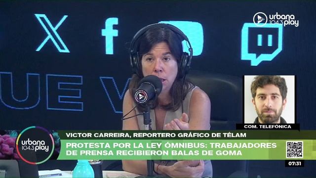Trabajadores de prensa recibieron balas de goma afuera del Congreso: Víctor Carreira #DeAcáEnMás смотреть онлайн