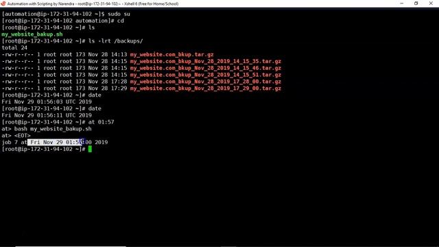 One Time Task Scheduling using at Command in Linux | Scheduling jobs in Linux смотреть онлайн