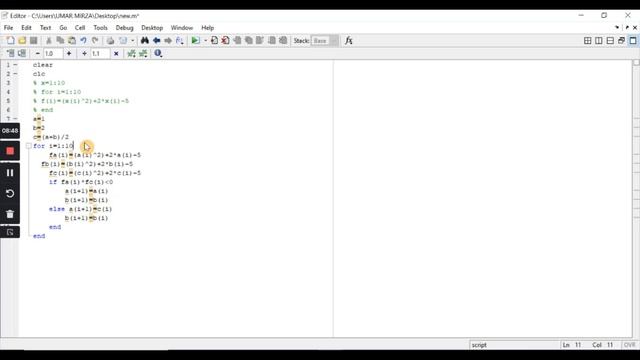 04 Bisection method in MATLAB | bisection method matlab code | Numerical computations | MATLAB смотреть онлайн