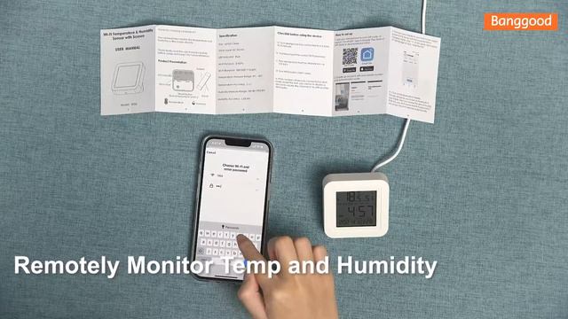 Tuya WIFI Temperature Humidity Smart Sensor Clock - Banggood New Tech смотреть онлайн