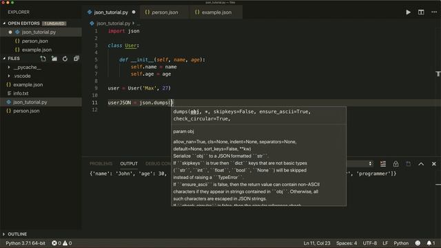 JSON in Python - Advanced Python 11 - Programming Tutorial смотреть онлайн