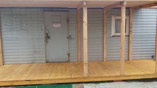 Пристройка к дачному вагончику. Этапы строительства. День 1-й. смотреть онлайн