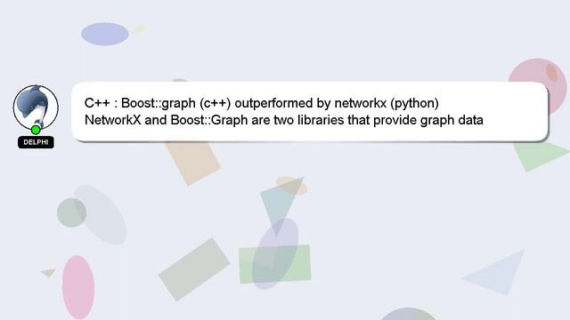 C++ : Boost::graph (c++) outperformed by networkx (python) смотреть онлайн