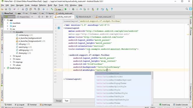 Options Menu with Image Icon in Android App | App Bar | Android Studio 3.0.1 | Kotlin | 2018 смотреть онлайн