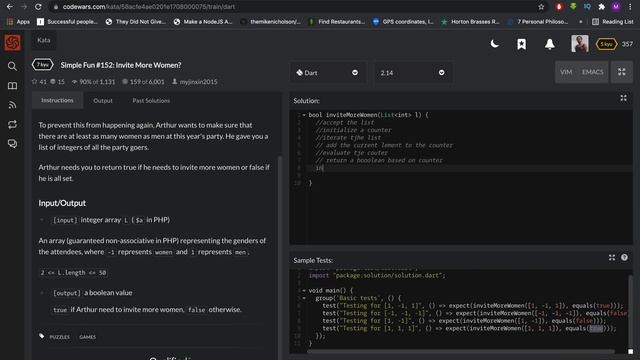 Dart Codewars Challenge смотреть онлайн