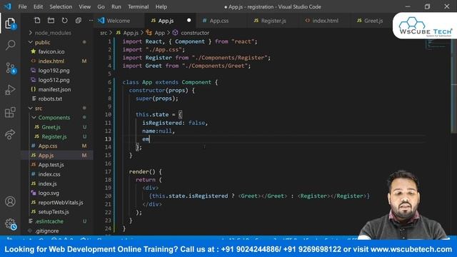 How to Create a Registration Form using Greeting Screen in React JS | React JS Tutorial #21 смотреть онлайн