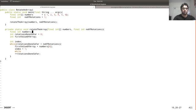 Array Datastructure Java : Rotate an array - solution has time complexity of O (n * d) смотреть онлайн
