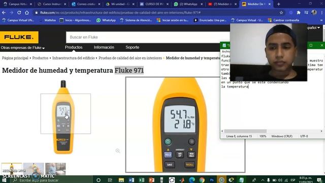 instrumentacion medidor de humeda Fluke 971 смотреть онлайн