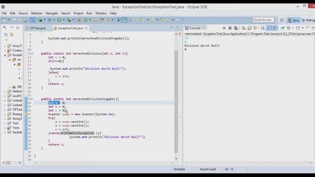 Java Ausnahmebehandlung - try catch und finally смотреть онлайн