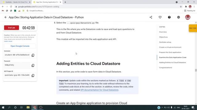 [NEW] - App Dev Storing Application Data in Cloud Datastore - Python - [GSP184] смотреть онлайн