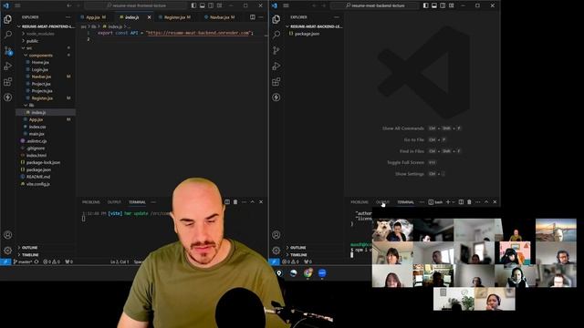 Lecture on React Router useNavigate, Express Server, Prisma models at Hackmyhead Coding Bootcamp смотреть онлайн