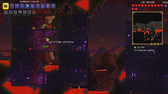 Terraria Wall of flesh 240 hp!/ Стена плоти 240 ХП! смотреть онлайн