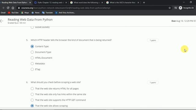 Using Python to Access Web Data || Week 4 || Quiz Answer || Coursera смотреть онлайн