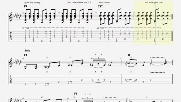 Josh Turner - Your Man TAB - acoustic guitar solo tabs (PDF + Guitar Pro)