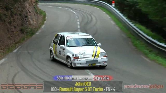 Renault Super 5 GT Turbo - John OED - HILL CLIMB - 2014 - Turckheim-Trois Epis смотреть онлайн
