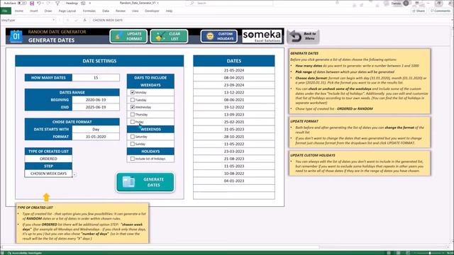 Random Date Generator Excel Template смотреть онлайн