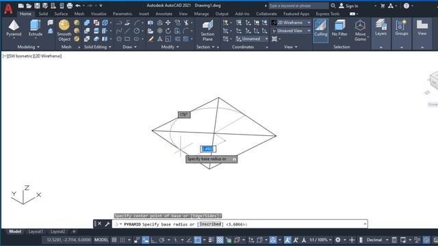 How to Draw Pyramid by autocad program смотреть онлайн