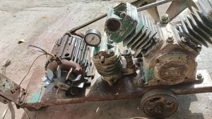 Компрессорная головка 1136В2 У4 мотор 1.1кВт 380вольт. Пробный запуск от 220Вольт