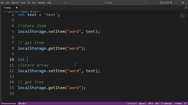 Local Storage: Storing an array смотреть онлайн