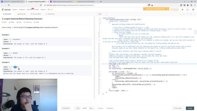 Terrible LeetCode in Kotlin: #3 Longest Substring Without Repeating Characters смотреть онлайн