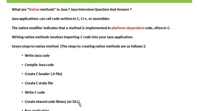 Native Method in Java смотреть онлайн