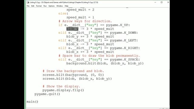 Handling keyboard input with Python and pygame; No music; Objects & Games w/ Python Ch 8 Video 3 смотреть онлайн