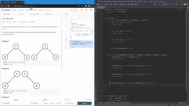 LeetCode Challenge 100 Kotlin: Same Tree смотреть онлайн