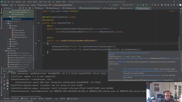 Create Espresso Test in Android Studio to test App UI смотреть онлайн