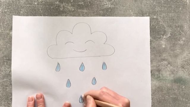Как нарисовать милое облако с каплями. рисуем облако и дождик. how to draw a cute cloud with drops смотреть онлайн