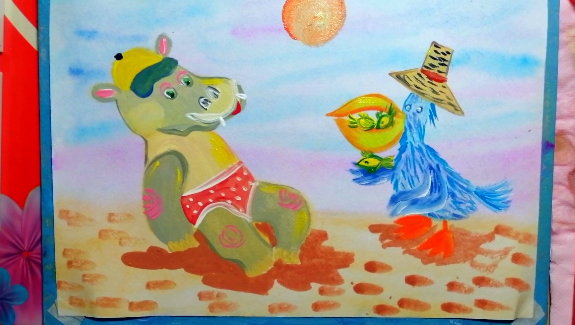 Как нарисовать бегемота и пеликана. смотреть онлайн