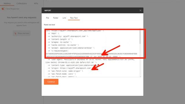 Explore SharePoint REST API with Chrome F12 cURL (bash) to Postman смотреть онлайн