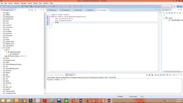 Find Minimum values in an Array (Java) смотреть онлайн